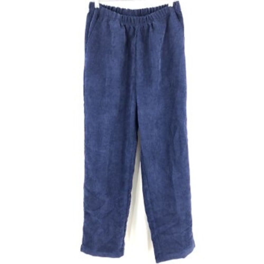 American Sweetheart Women's Corduroy Pants Size 20W Navy Elastic Waist Wide‎ Leg - Picture 7 of 13